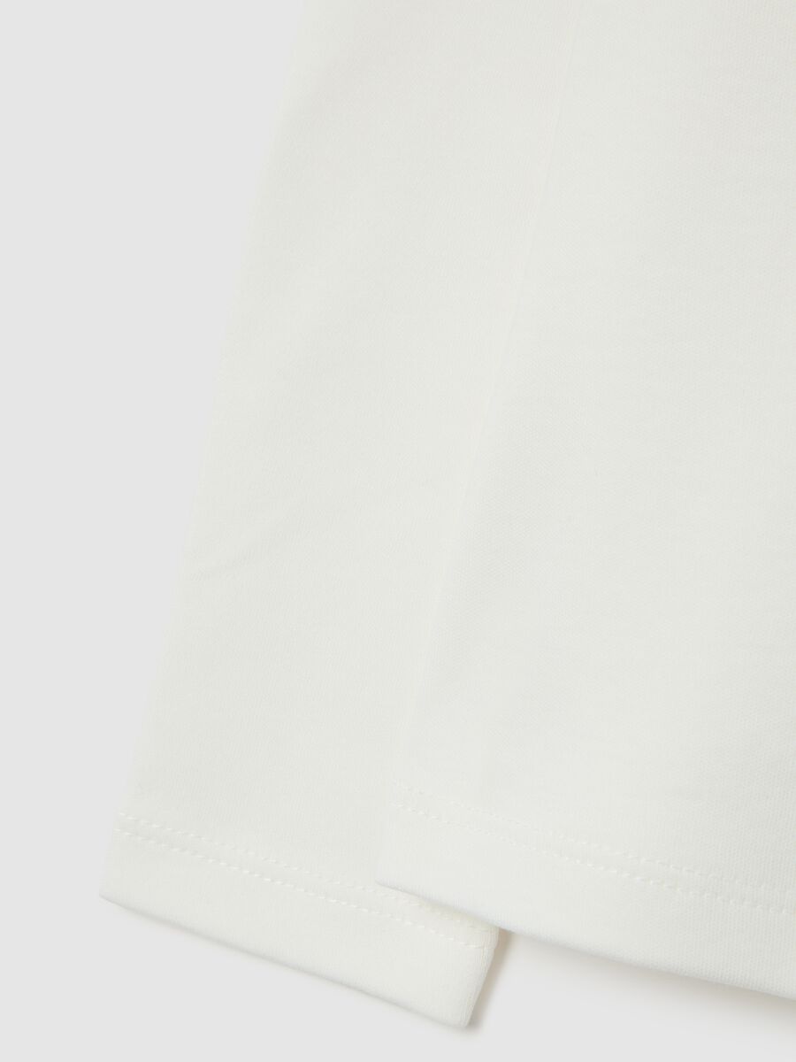 Girls' white regular fit pure cotton t-shirt with print_3