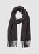 Sciarpa grigia melange con frange in puro cashmere_0