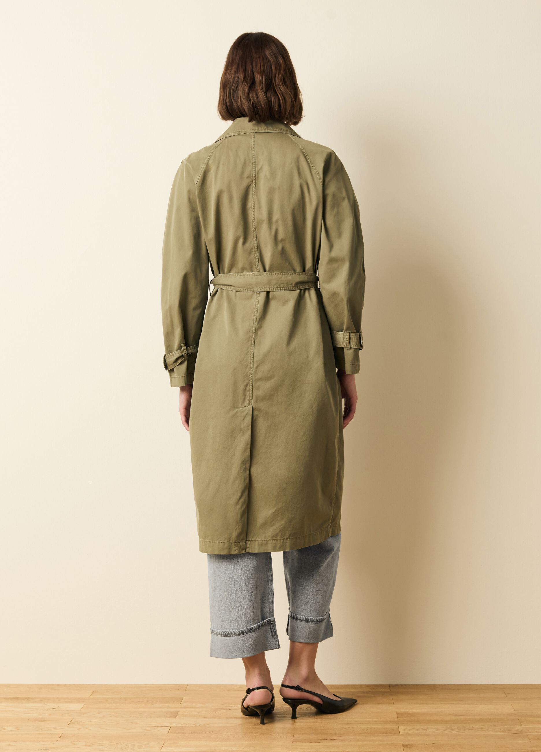 Trench lungo doppiopetto con cintura