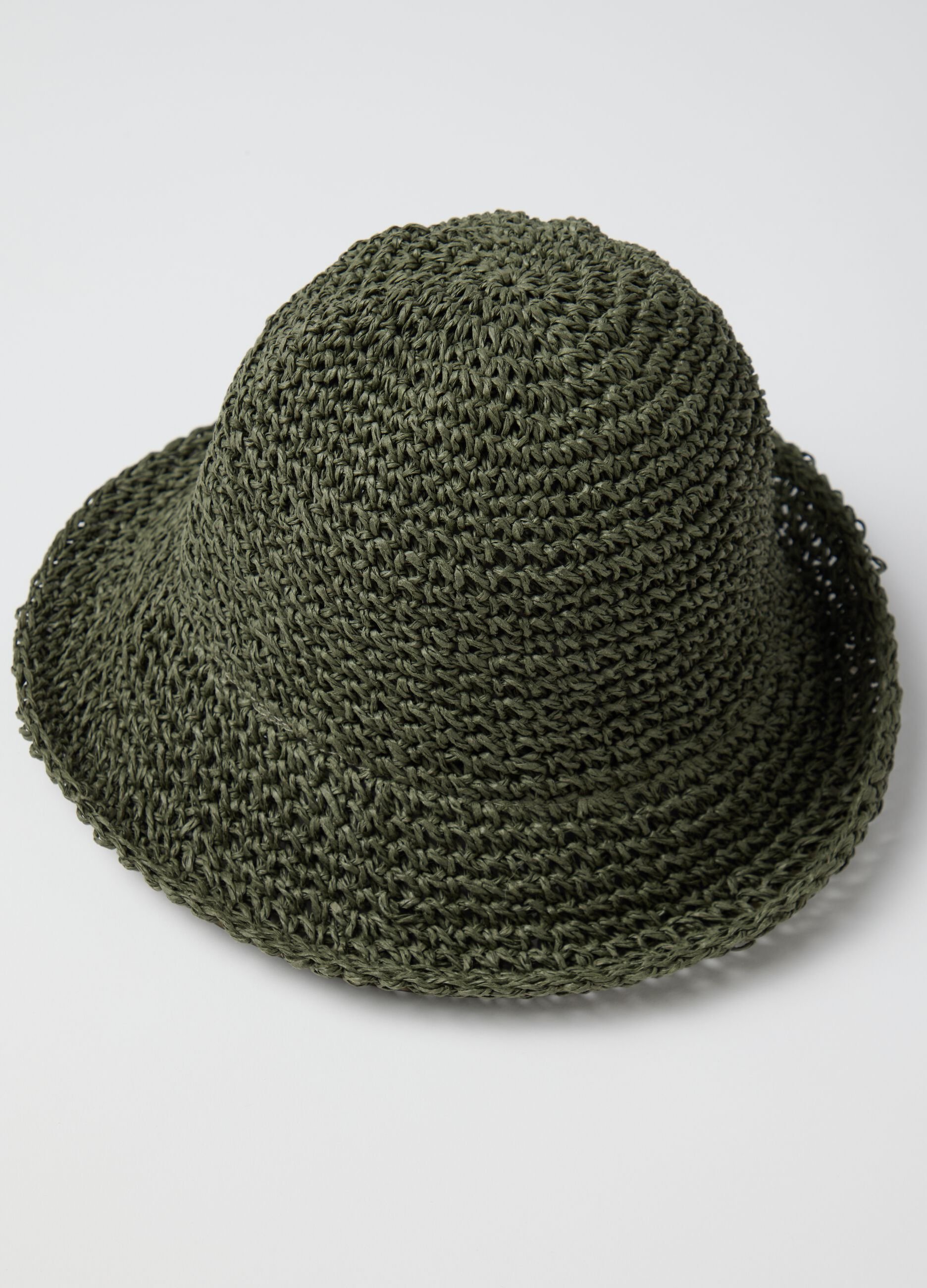 Cappello da donna in puro tessuto paper verde