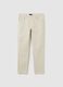 Beige stretch cotton slim fit trousers_4