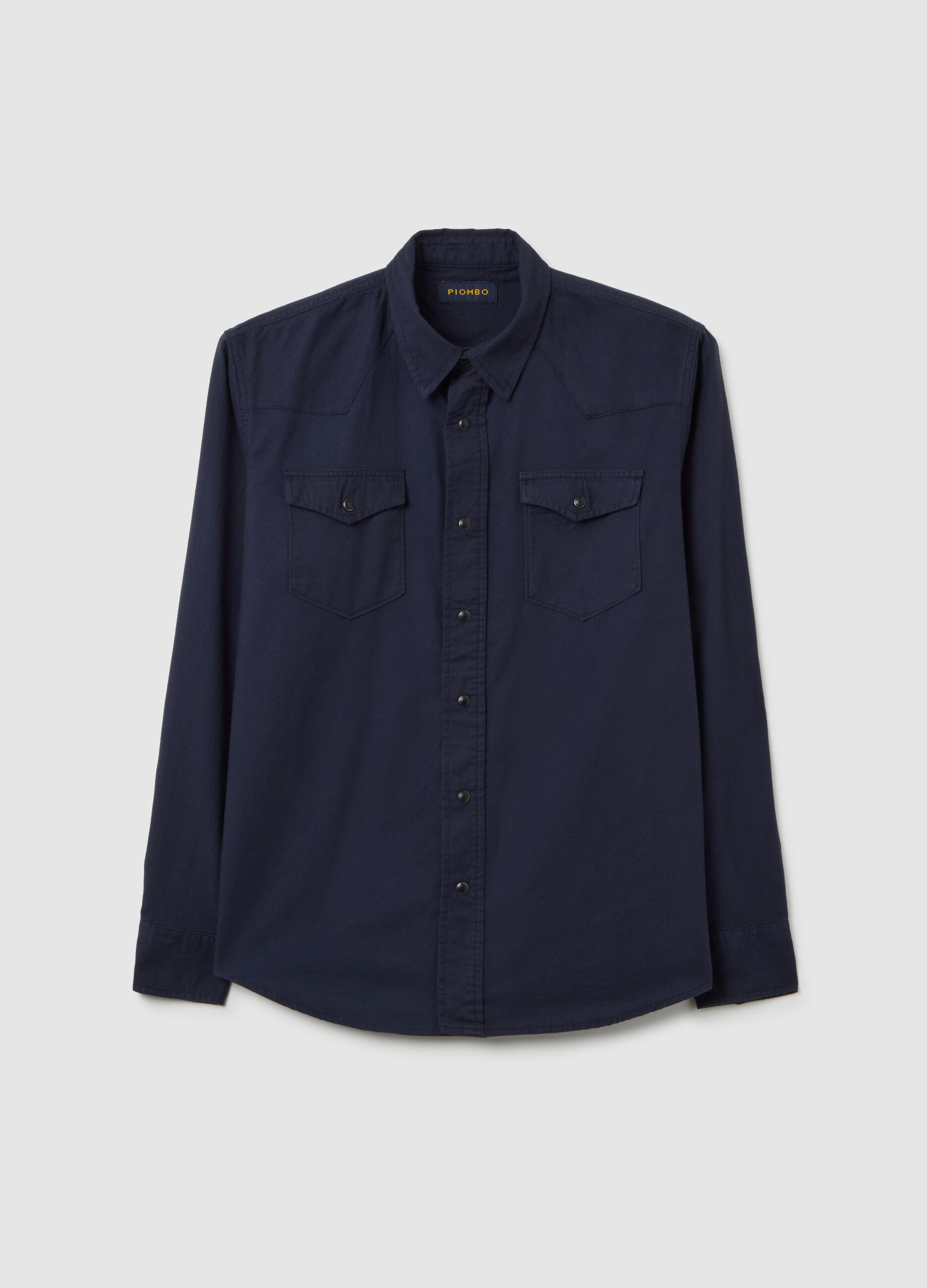 Pure cotton blue flannel shirt regular fit