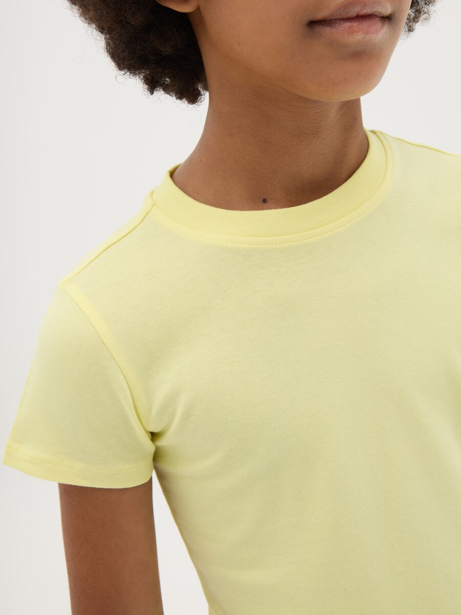 OVS Kids Yellow Stretch Cotton T-shirt_1