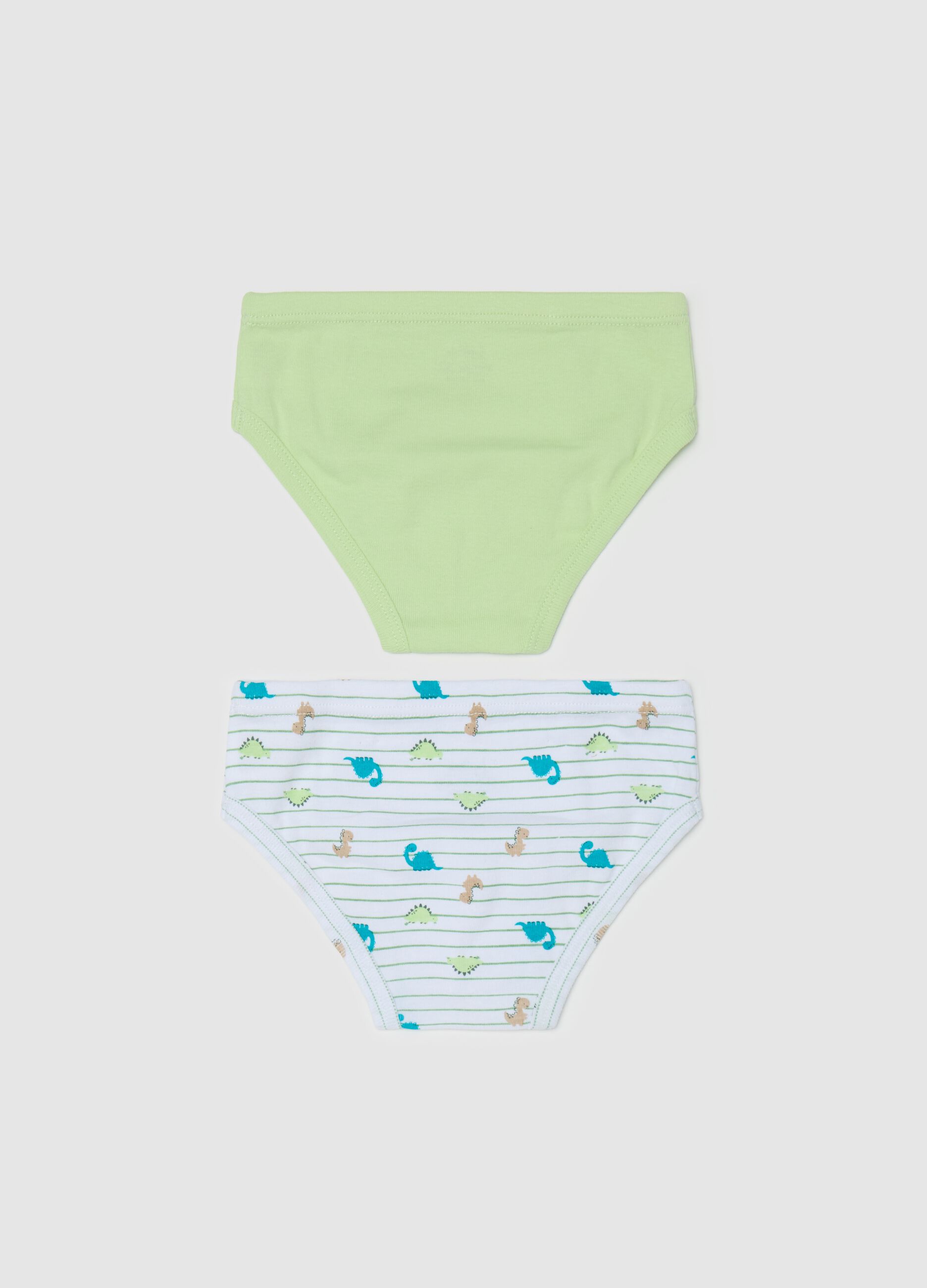 Bipack slip in cotone con stampa dinosauri 