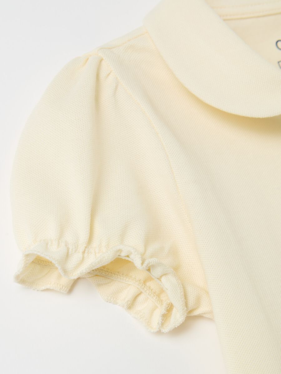 Polo shirt in piquet with puff sleeves_3