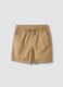 Beige pure cotton boys&rsquo; shorts, regular fit, with drawstring_0