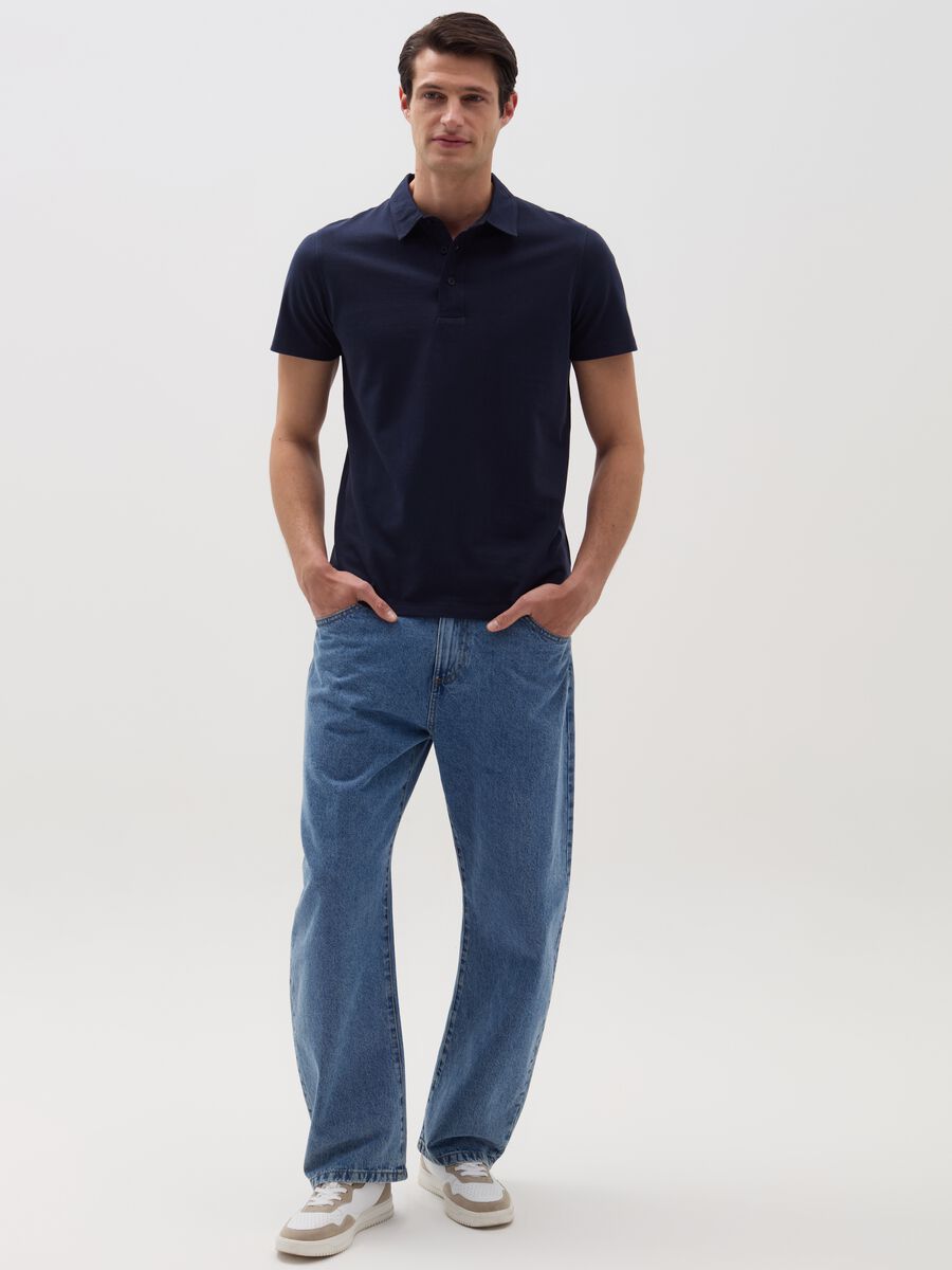 Solid colour piquet polo shirt_1