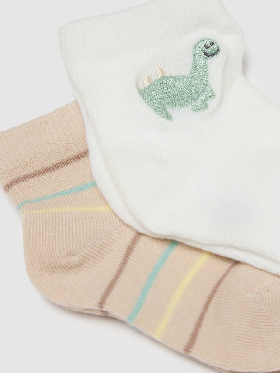 Multicolour cotton blend sock tripack for newborns with embroidery_2