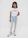 Girls&rsquo; grey skinny leggings in stretch organic cotton blend_0
