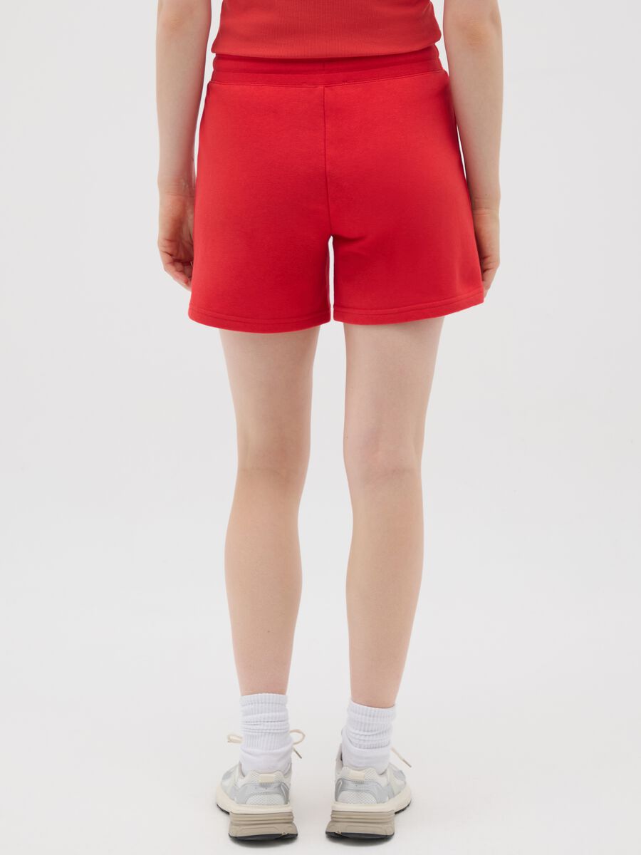 Shorts da donna in misto cotone rossi regular fit_2