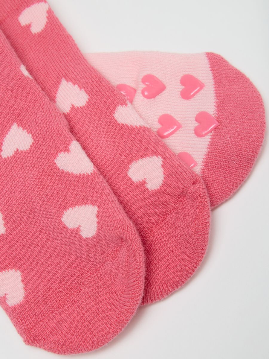 Set of pink elasticated cotton baby girl socks_0