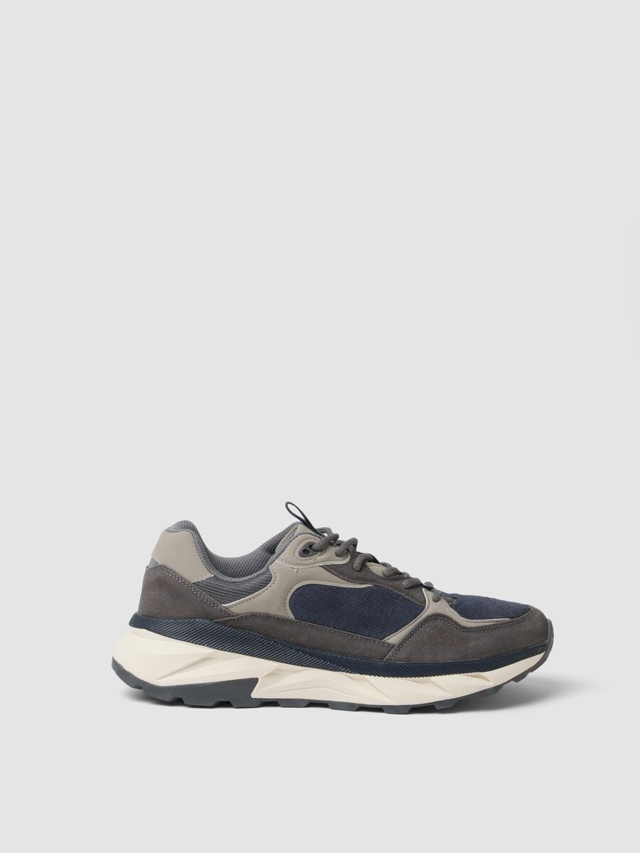 Sneakers blu casual con lacci e suola running_0