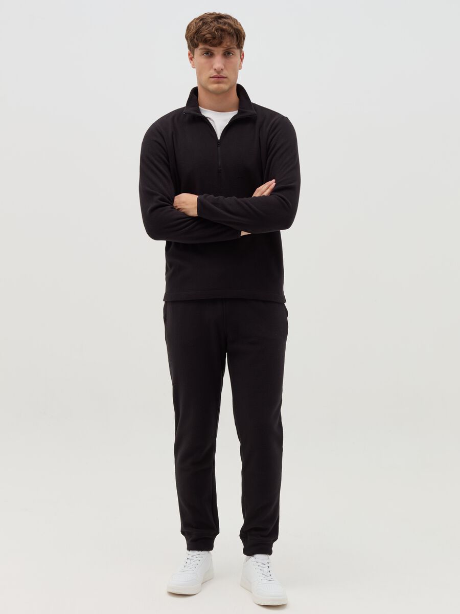 Fleece joggers with drawstring_1