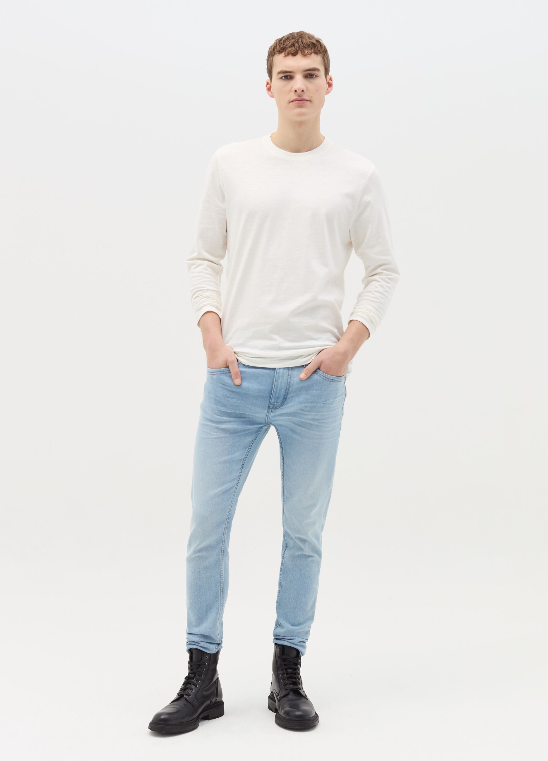 Super-skinny-fit jeans with fading