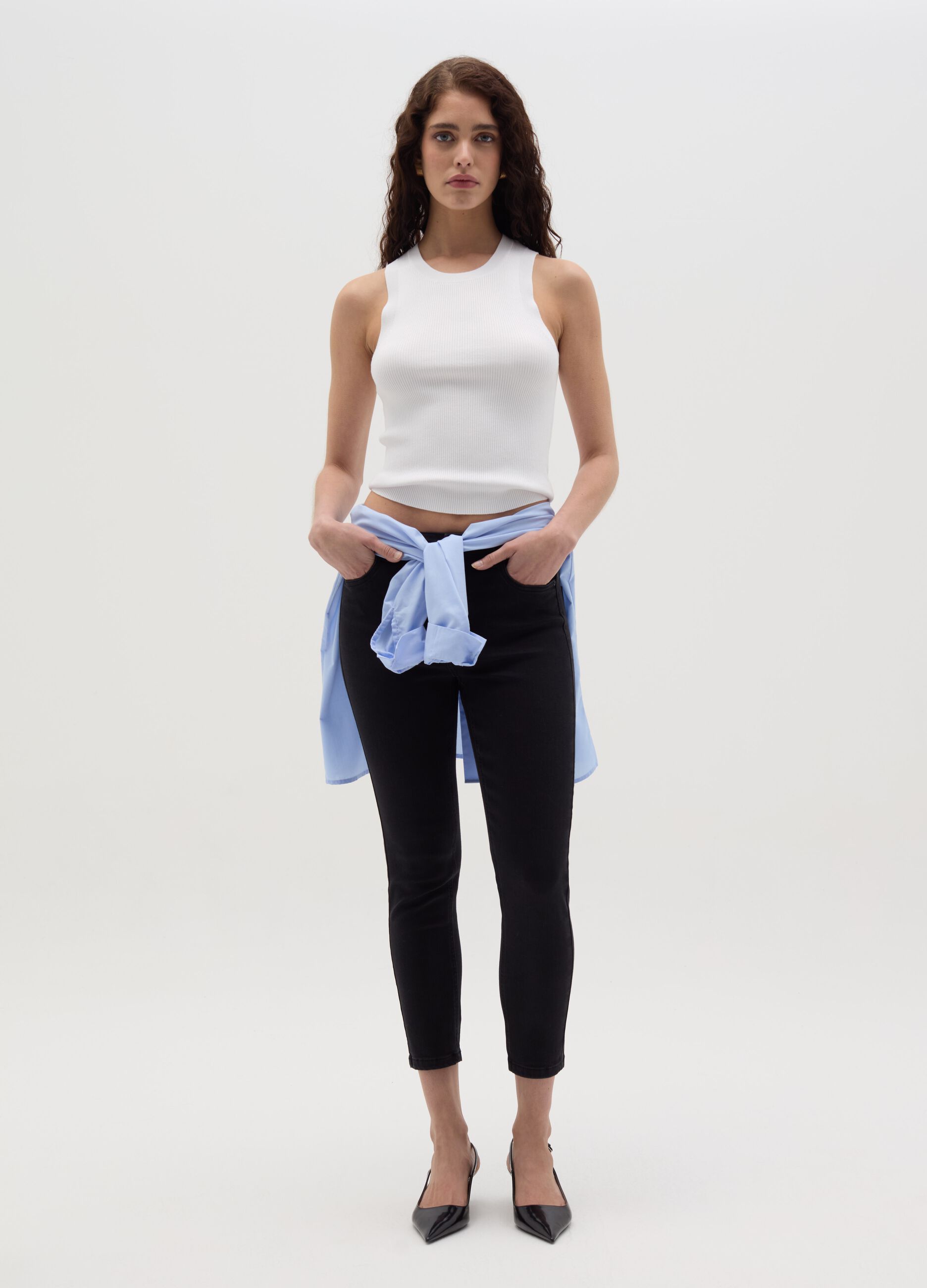Skinny-fit crop jeans