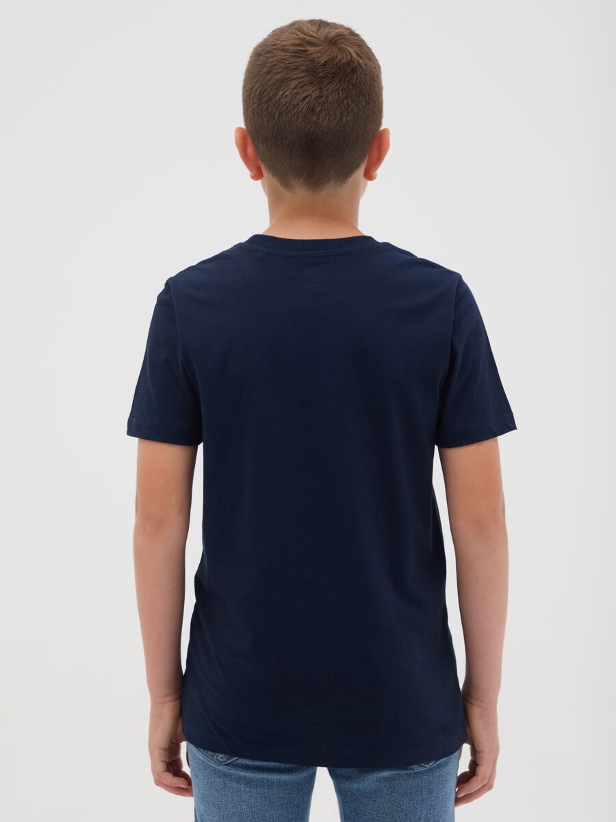 T-shirt a girocollo blu navy_1