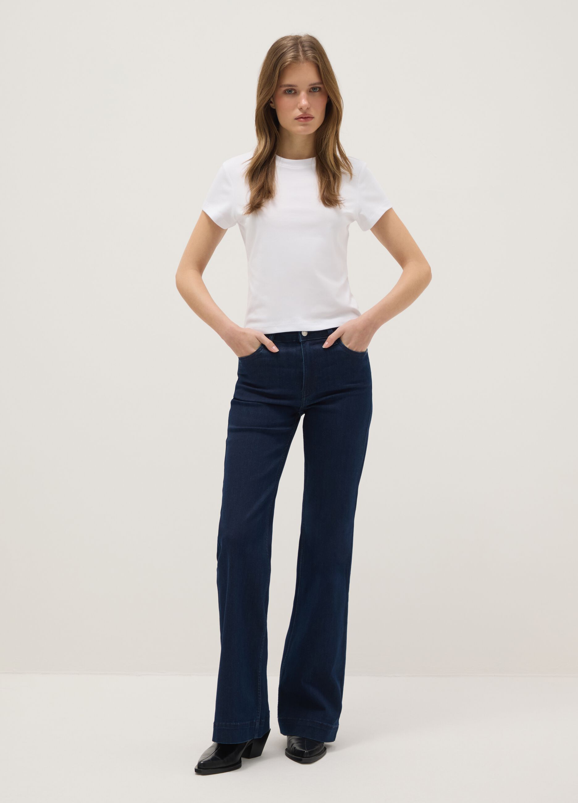 Blue Denim Bootcut Jeans