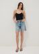 Tank top nero in cotone elasticizzato con spalline sottili fitted_1