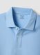 Sky Blue Short Sleeve Polo Shirt in Pure Cotton Regular Fit_5