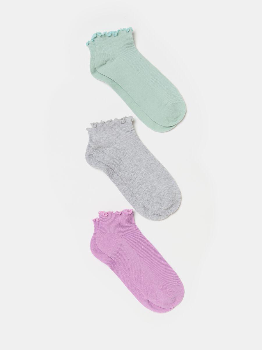 Three-pair pack short socks in organic cotton_0