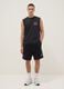 Black pure cotton relaxed-fit Bermuda shorts with raw-cut hems_0