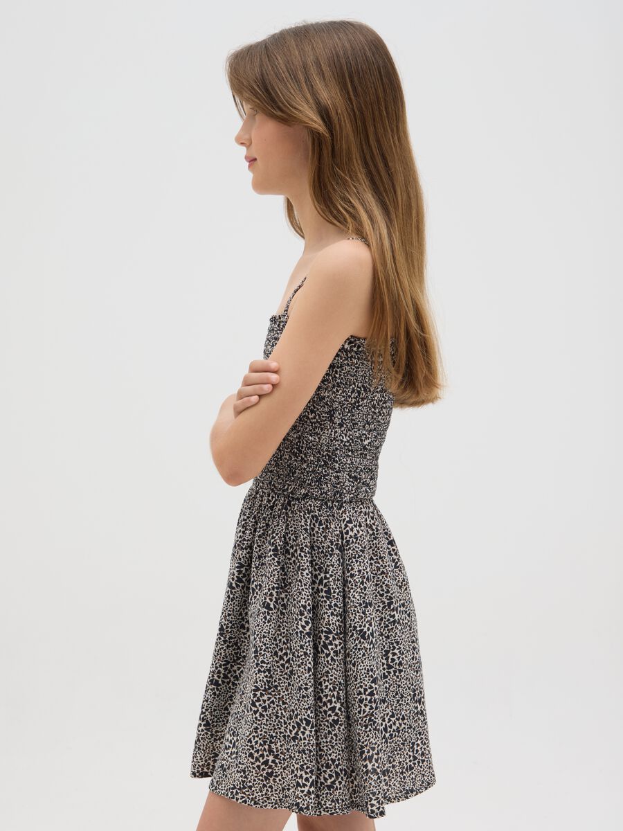 Abito da ragazza in puro viscosa multicolor fitted_3