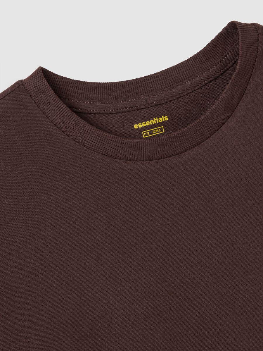 Brown pure cotton T-shirt regular fit_1