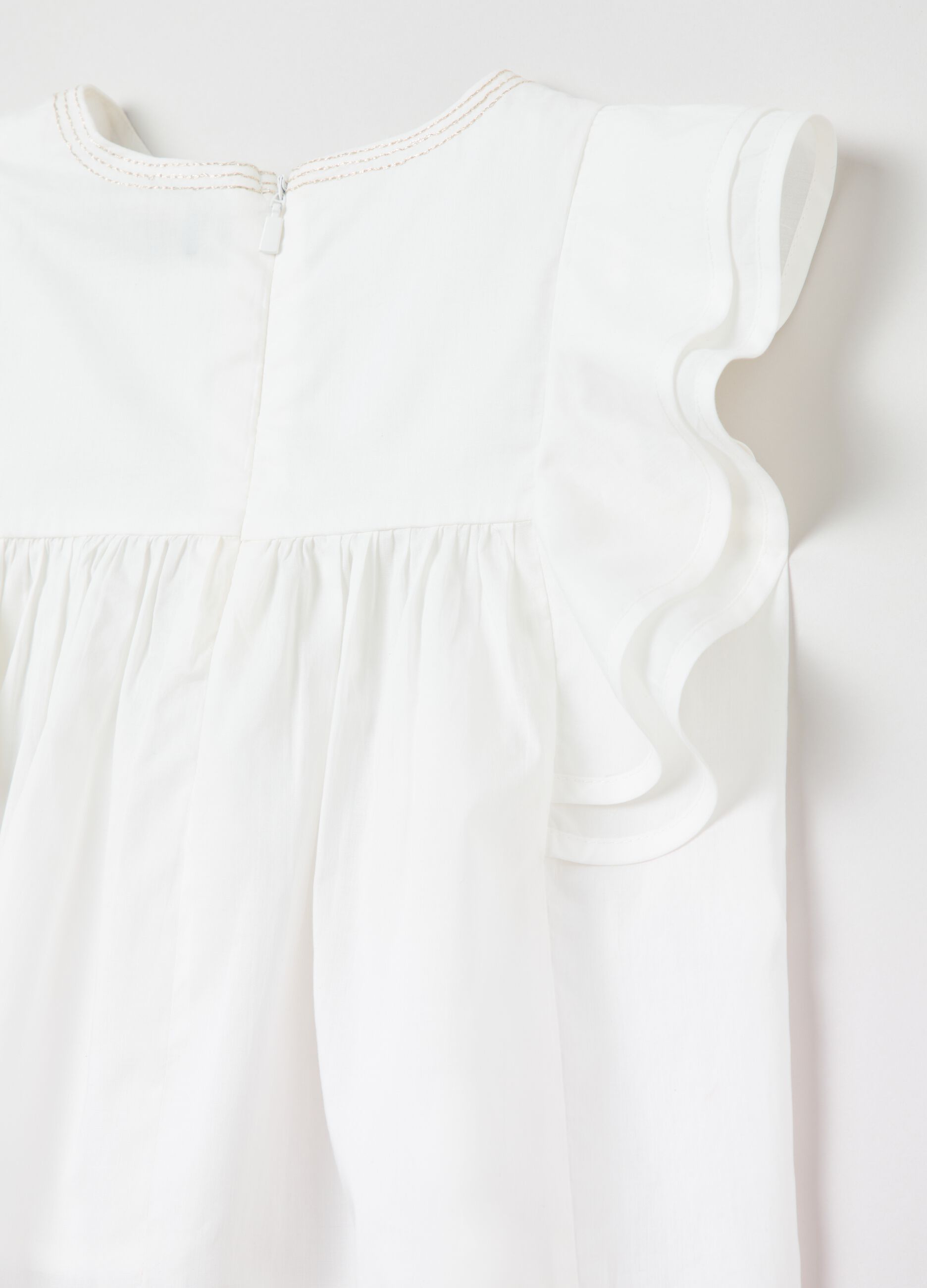 Blusa in cotone con rouches_2