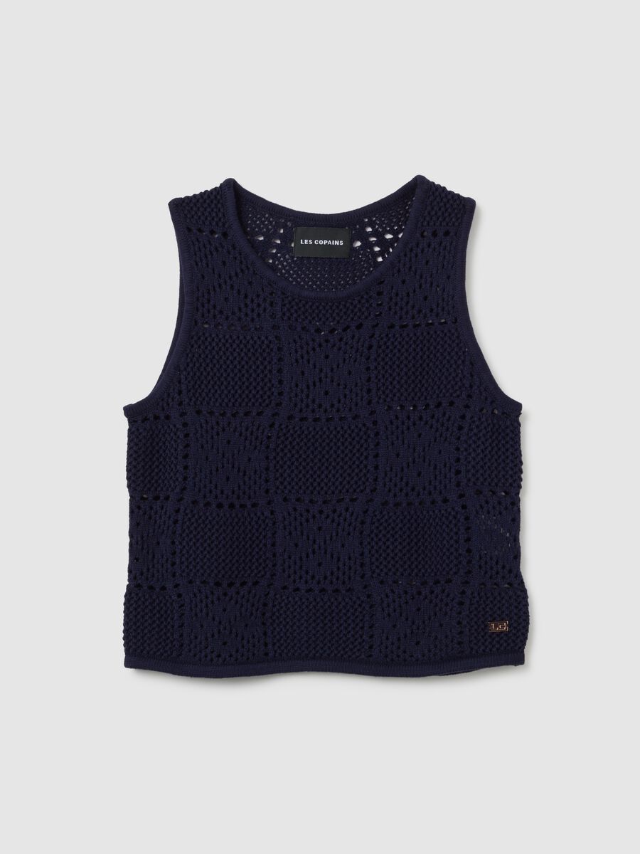 Women's top in pure blue cotton regular fit_4