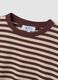 Brown striped pure cotton T-shirt with crew neck, relaxed fit_1