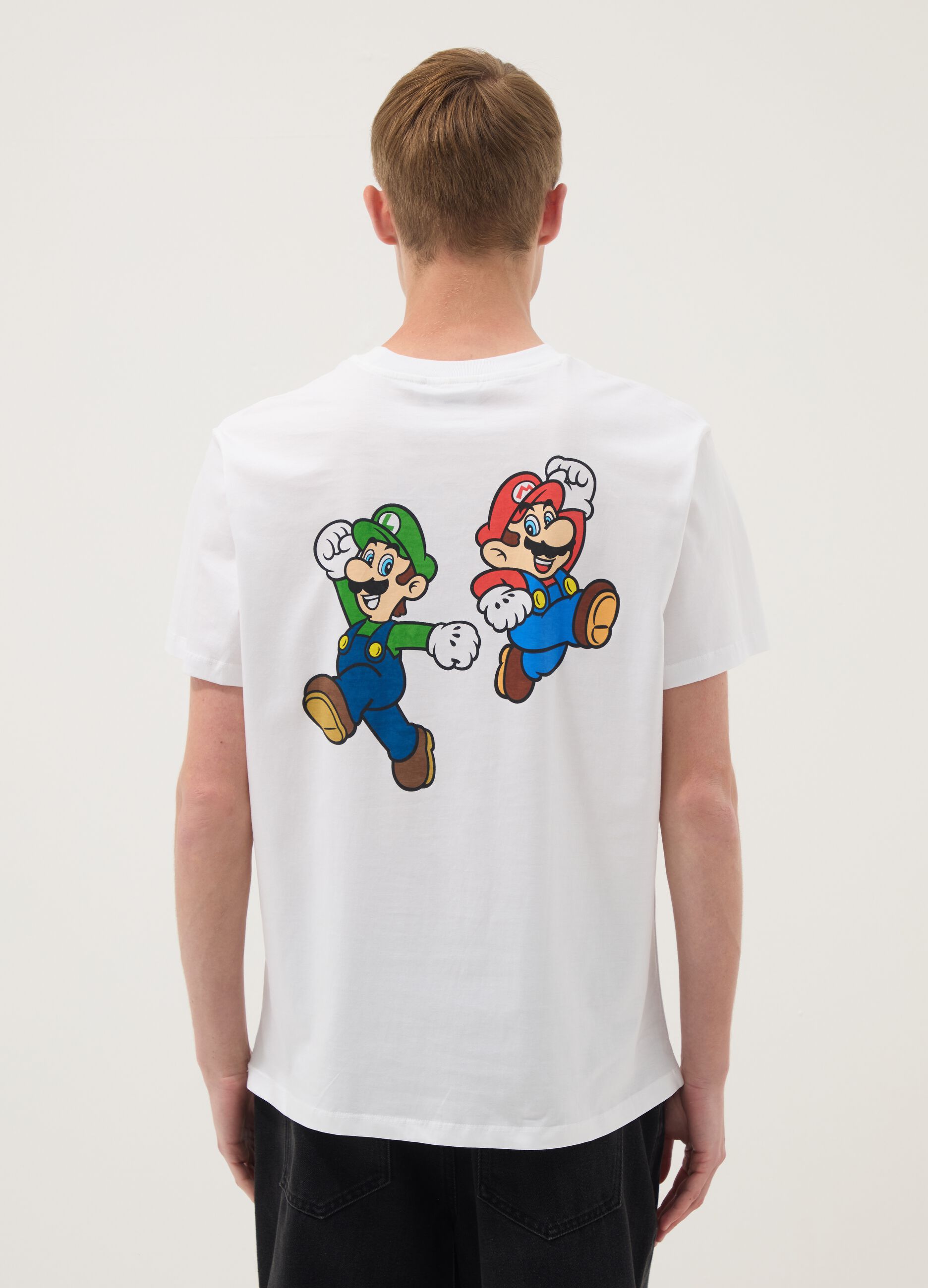 White pure cotton regular-fit short-sleeve T-shirt