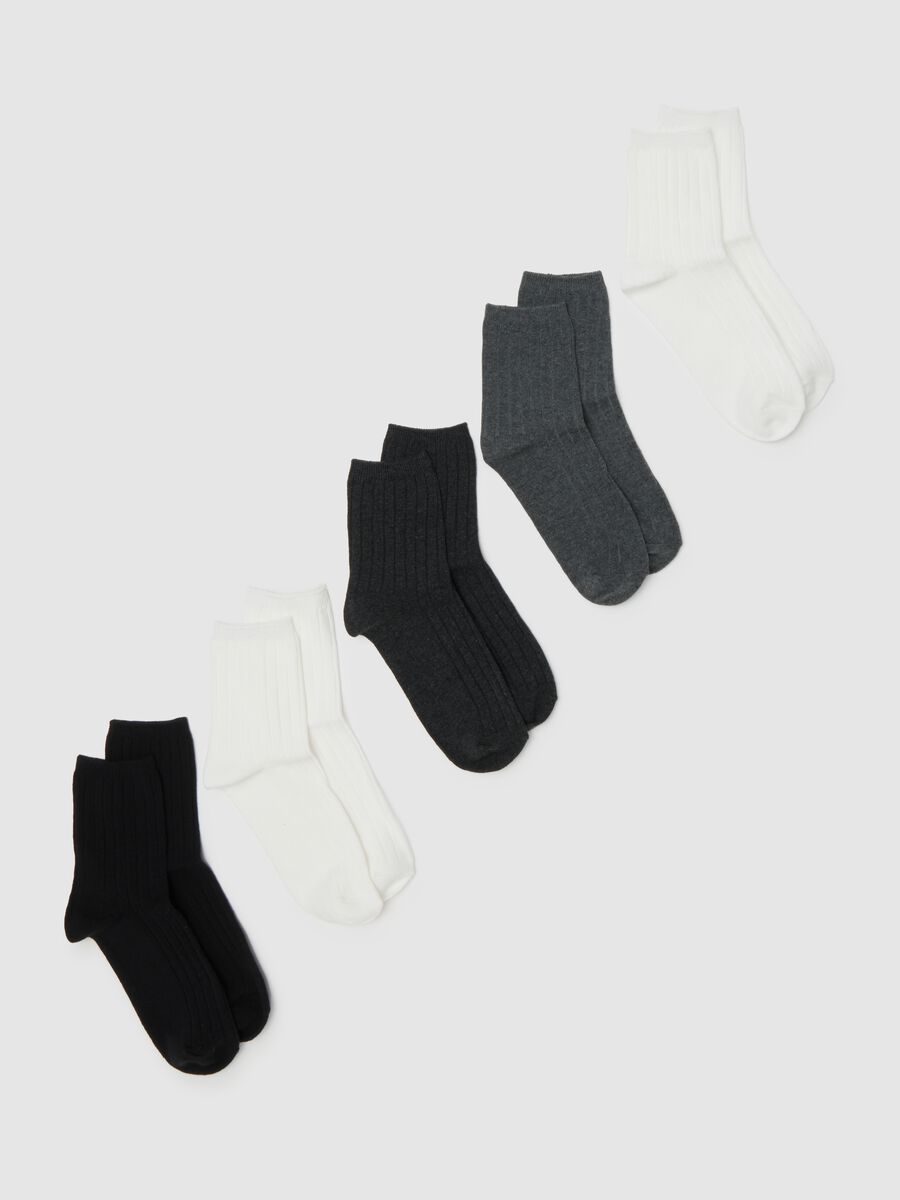 Multipack of stretchy multicoloured cotton blend socks_0