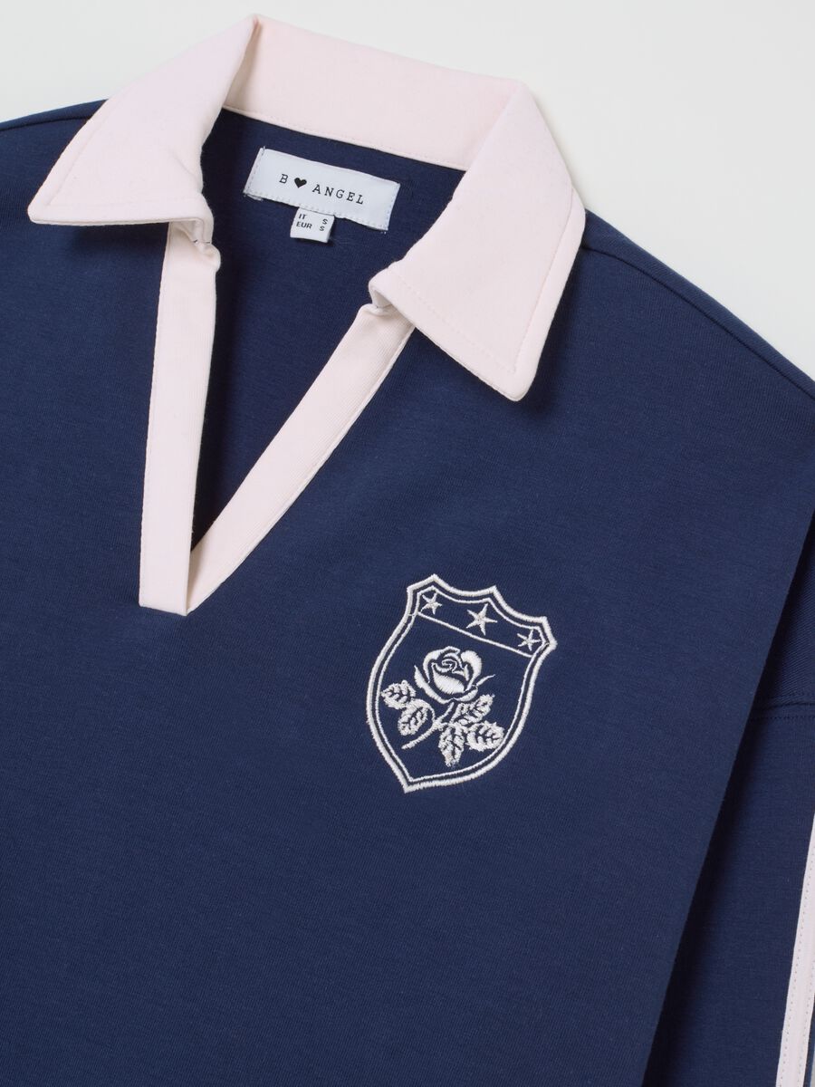 Blue regular fit cotton blend sweatshirt_5