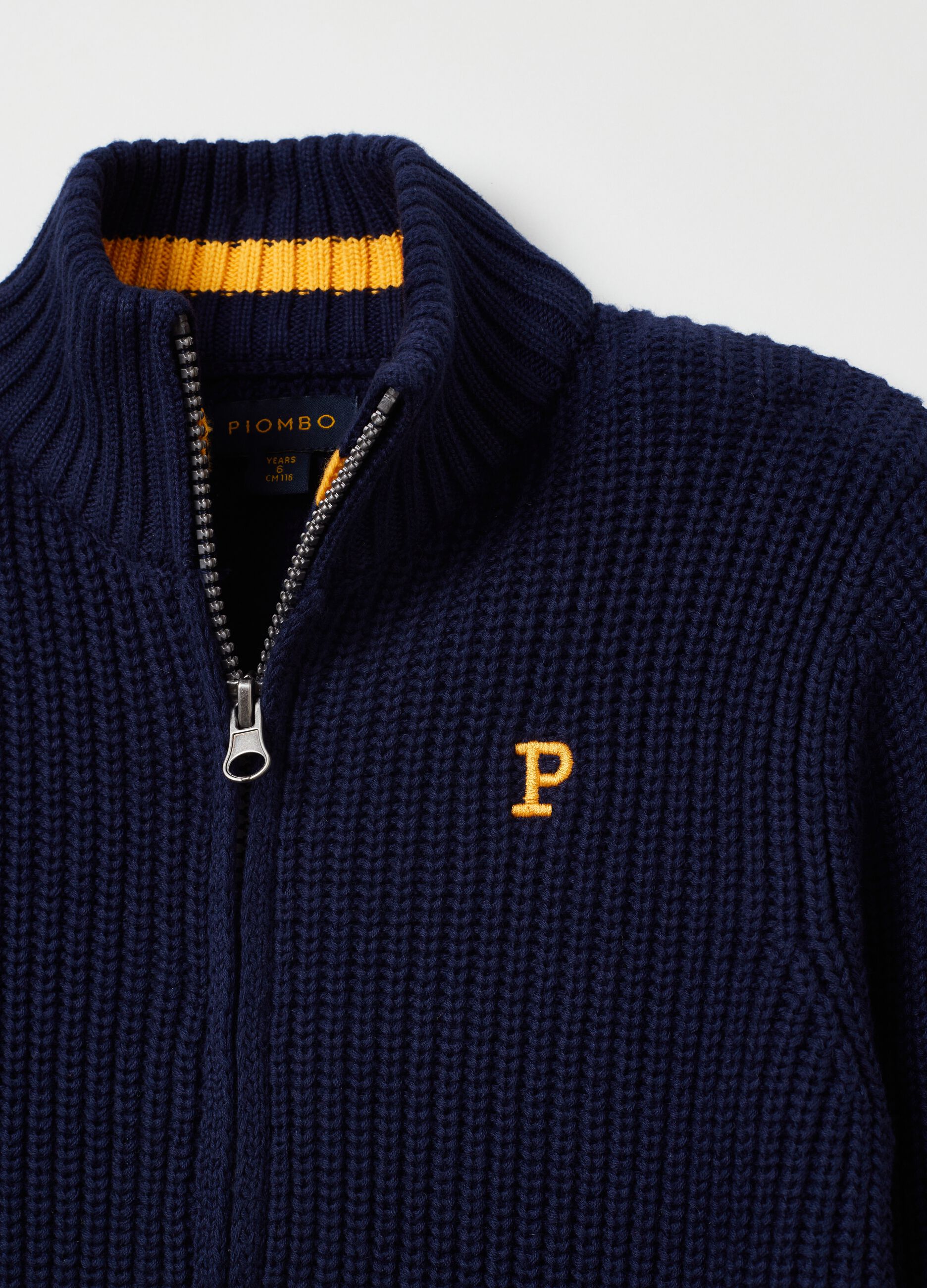 Cardigan full-zip in cotone con ricamo_2