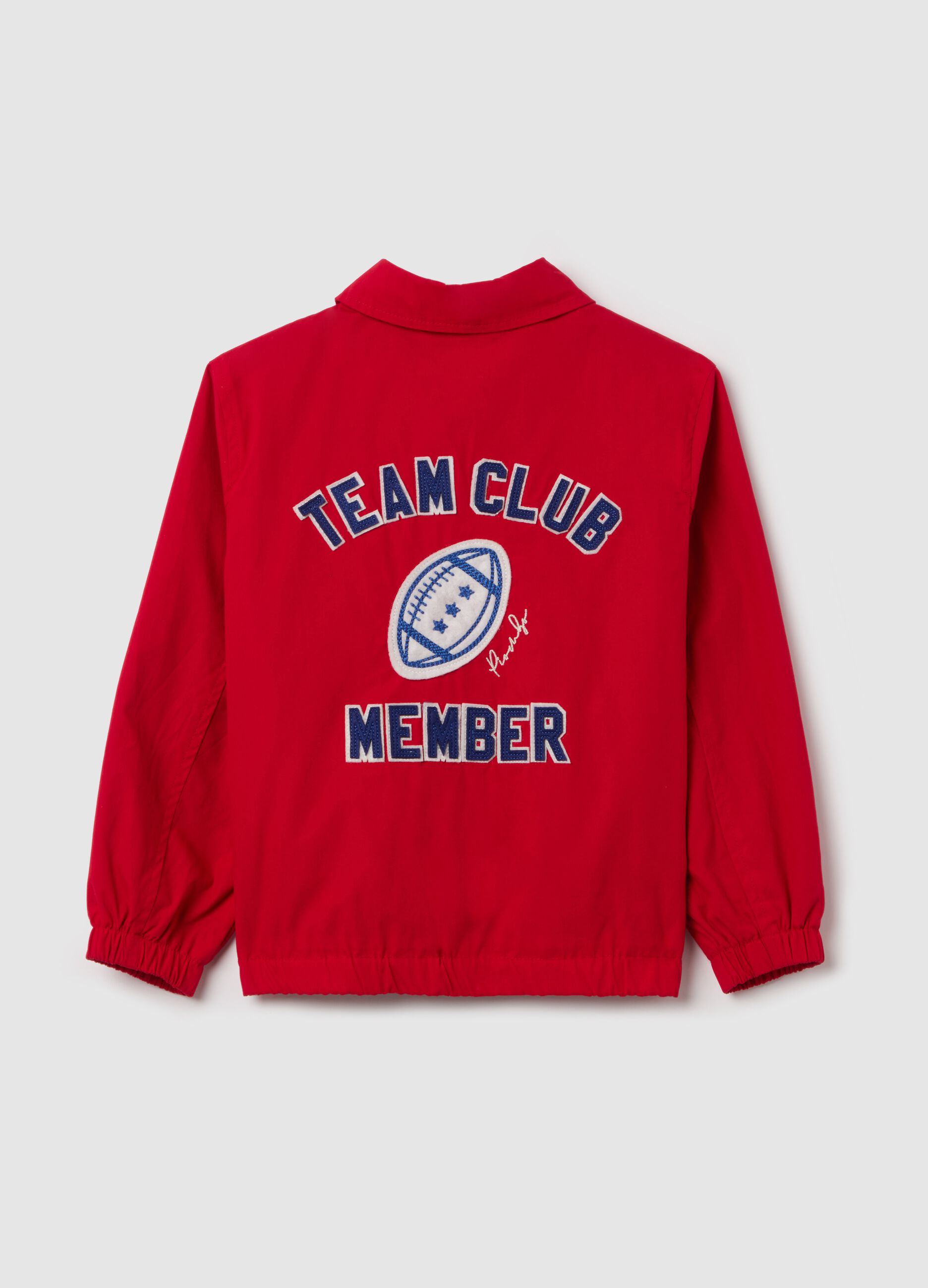Giacca in cotone ricamo logo e patch "Team Club Member"