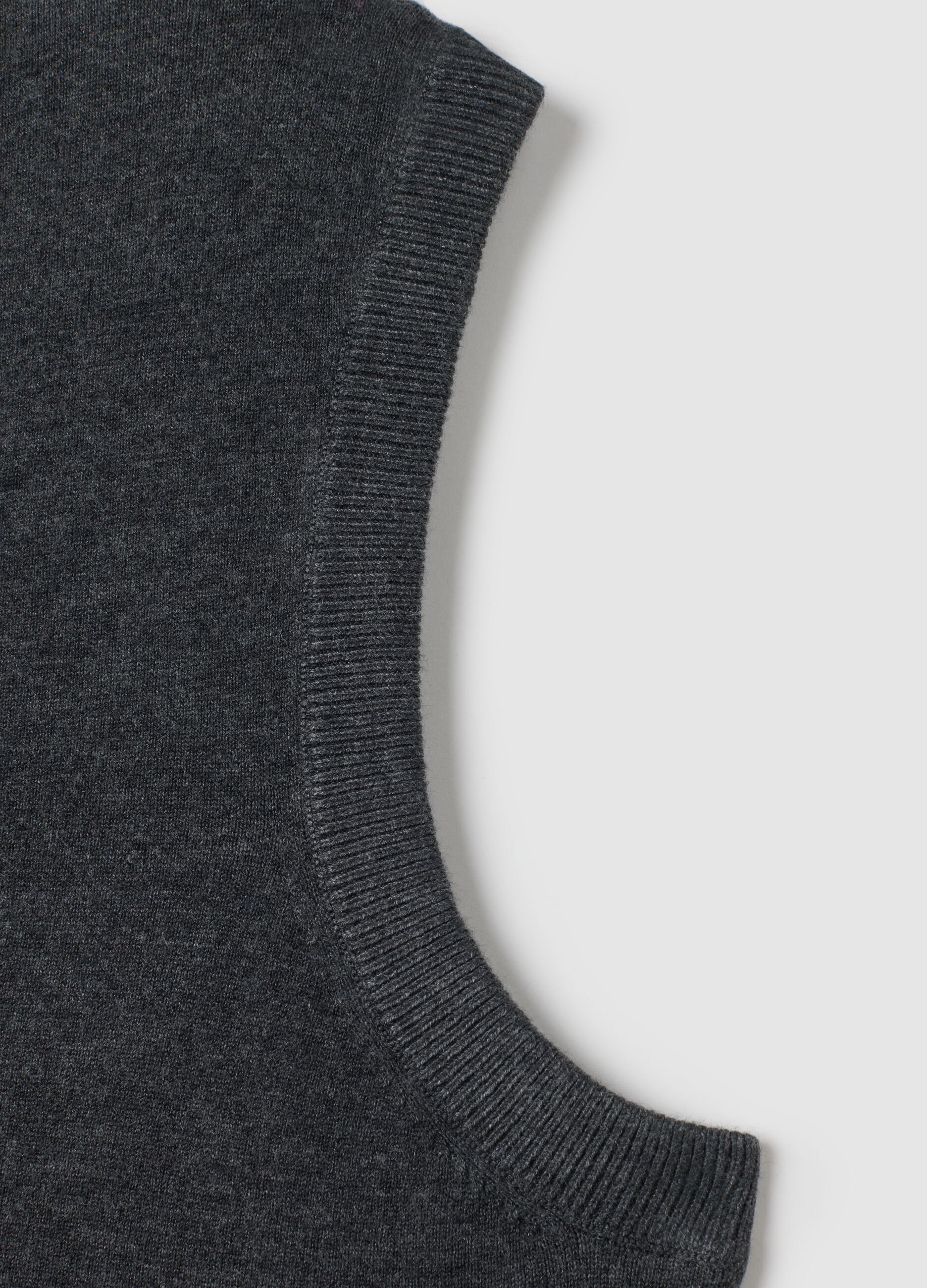 Grey viscose blend regular fit gilet