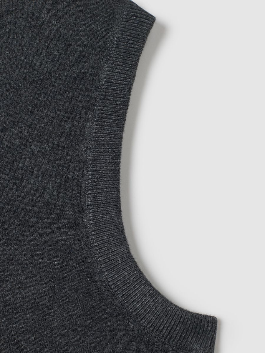 Grey viscose blend regular fit gilet_2