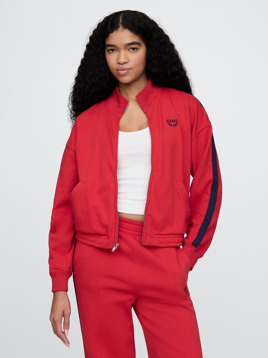 Felpa rossa con zip integrale Gap_0