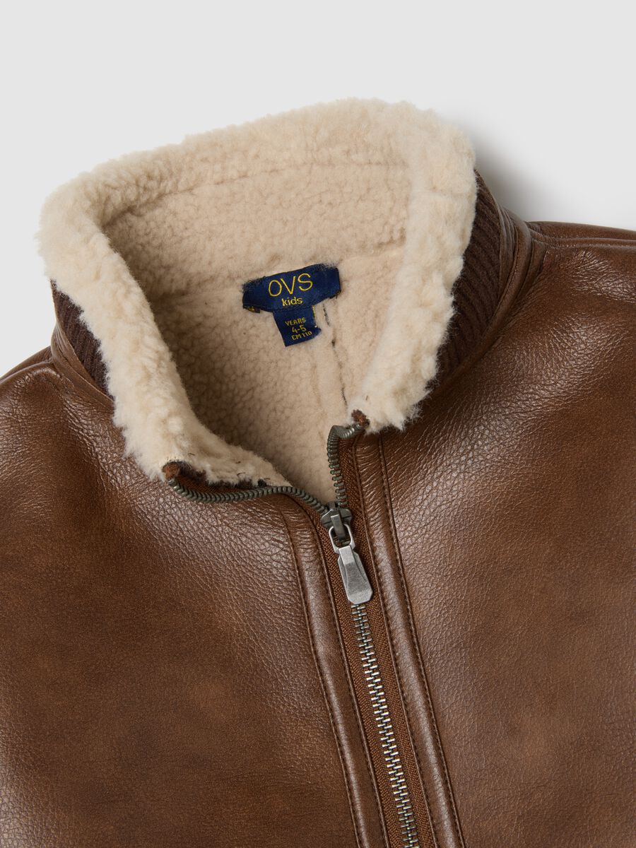 Brown bonded fabric jacket_2