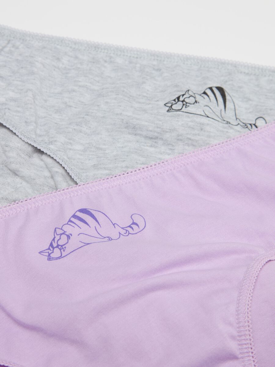 Set cinque slip in cotone con stampa gatto addormentato _2