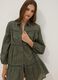 Green pure organic cotton kaftan with ruffles and broderie inserts_1