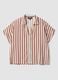 Multicolour striped pure viscose short-sleeve oversized shirt_4