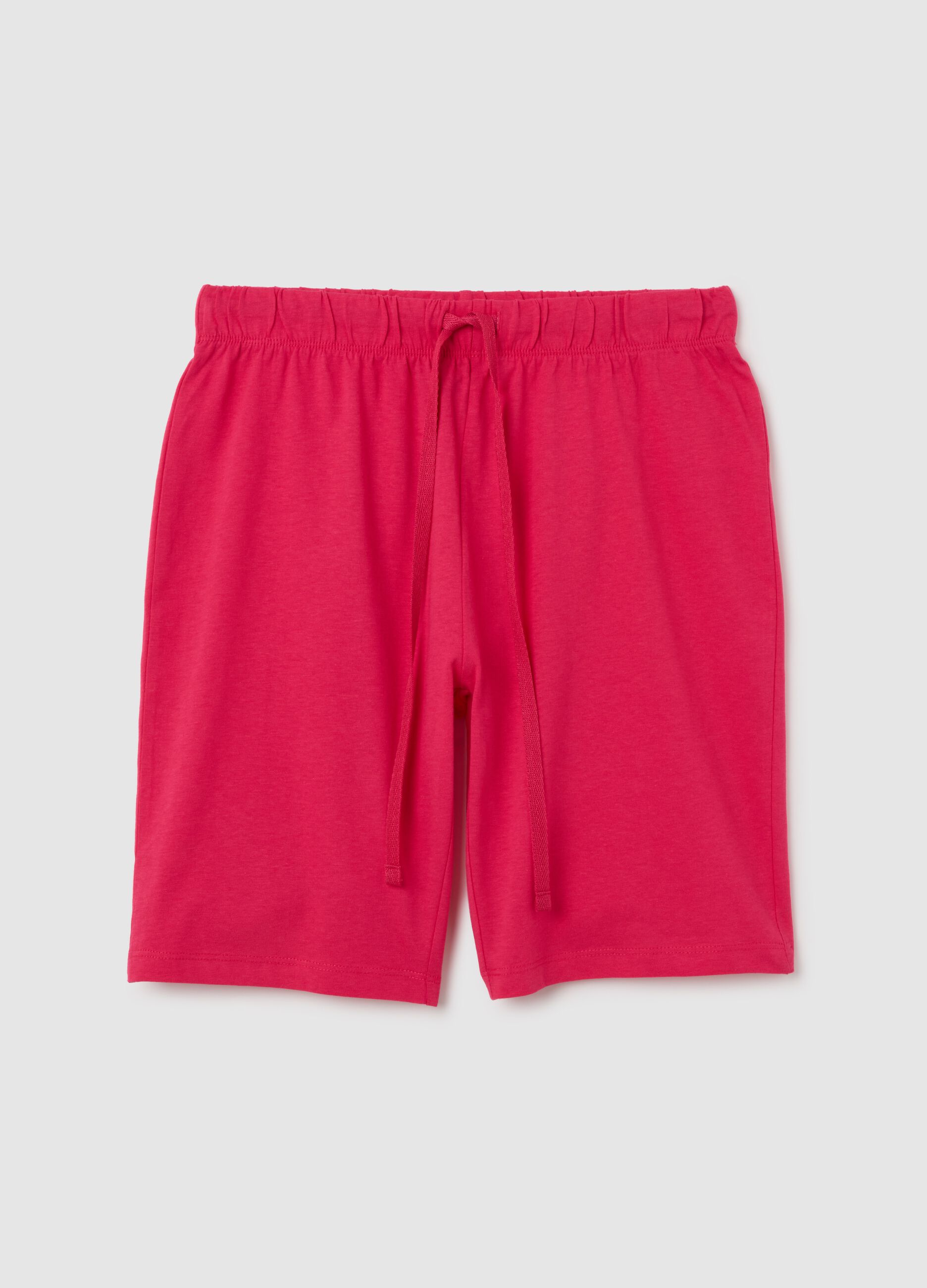 Shorts da donna in puro cotone rosa regular fit