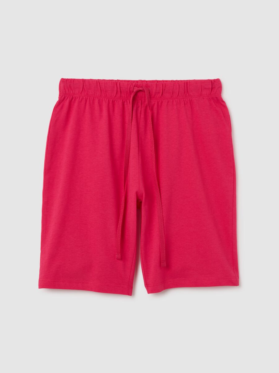 Women's pink pure cotton shorts with regular fit_4