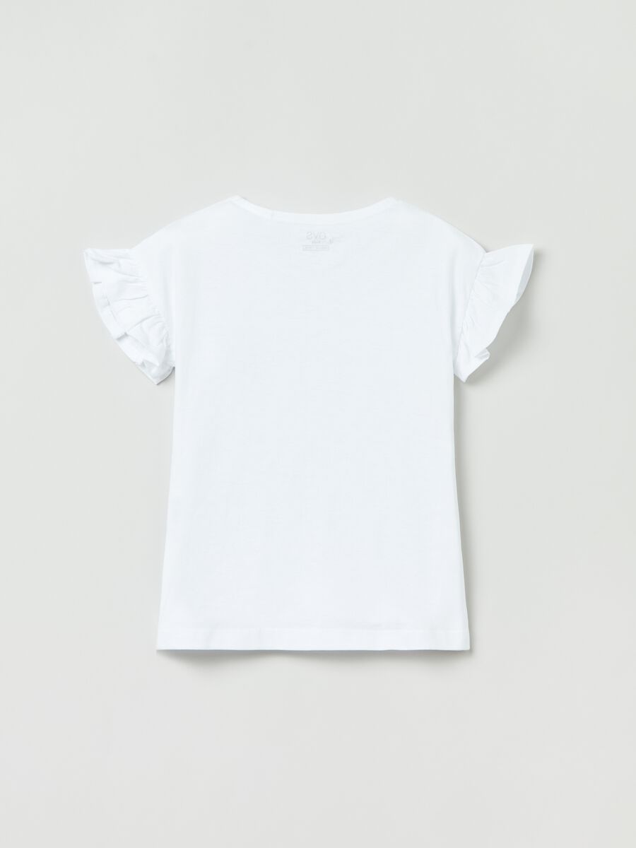 T-shirt in cotone con volant_1