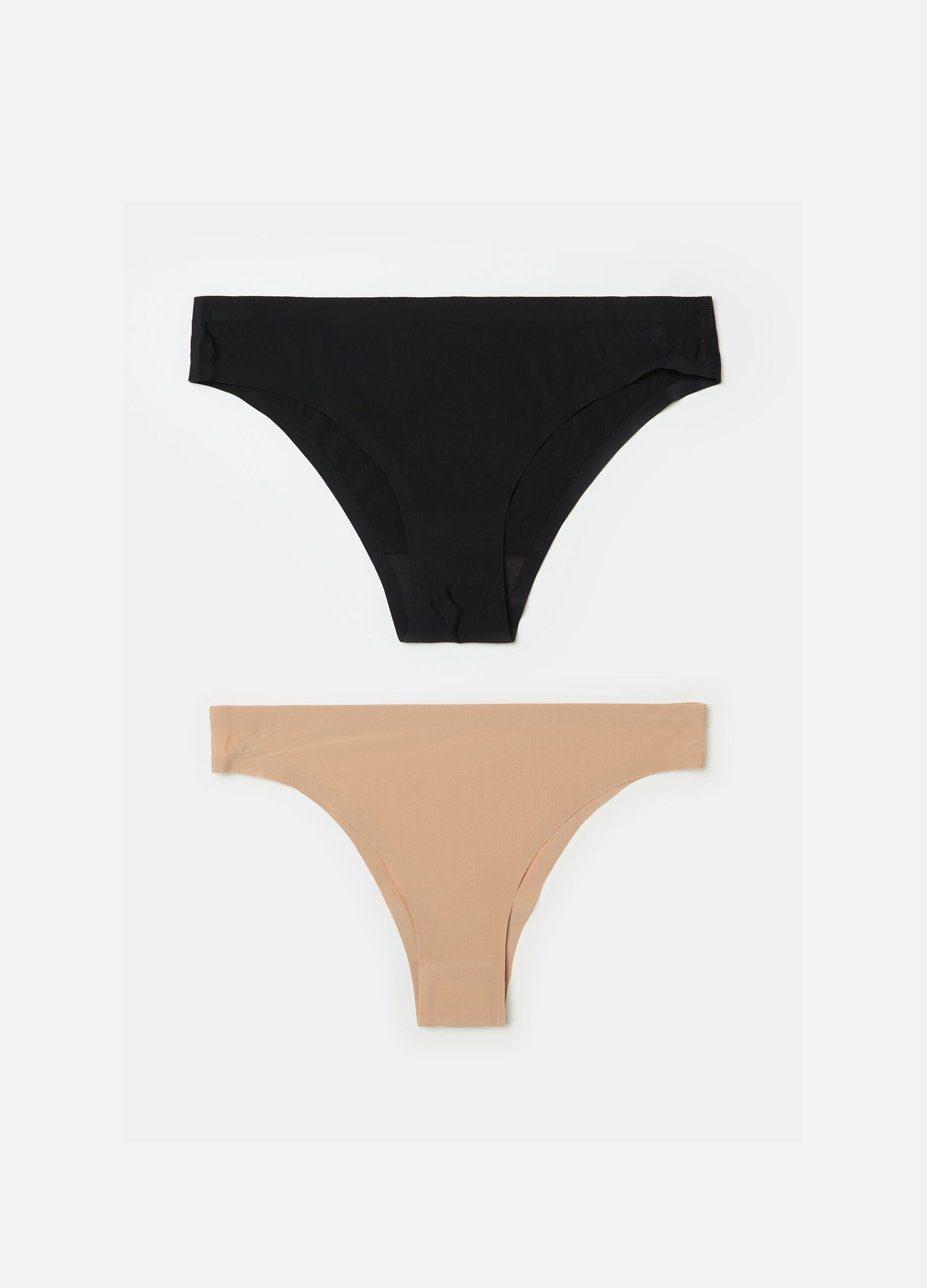 Two-pack Brazilian-cut briefs in seamless microfibre
