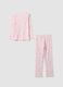 Pink organic ribbed cotton star pyjamas for girls_1