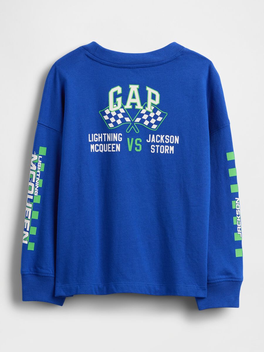 Blue Long Sleeve T-Shirt with Speedway Graphics_1
