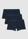 Tripack men's boxer shorts in stretch cotton blue regular fit_4