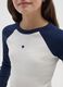 Girls' long sleeve white and blue cotton t-shirt_2